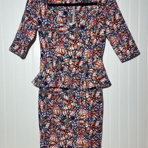 Kim Kardashian Fitted Colorful‎ Dress, Small,peplum, wedding, colorful - Picture 1 of 4